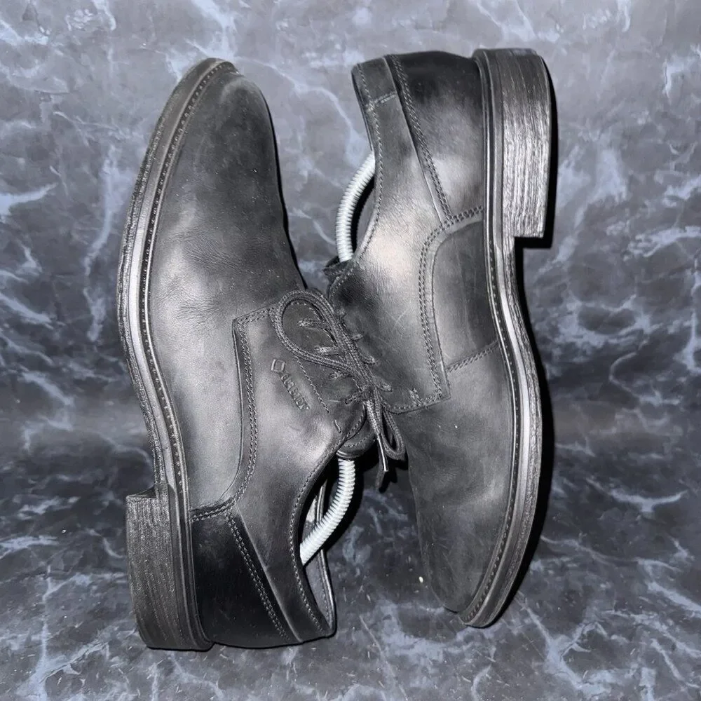 ECCO Knoxville Gore-Tex Waterproof Black Leather Shoes Mens Size 10-10.5 (44)